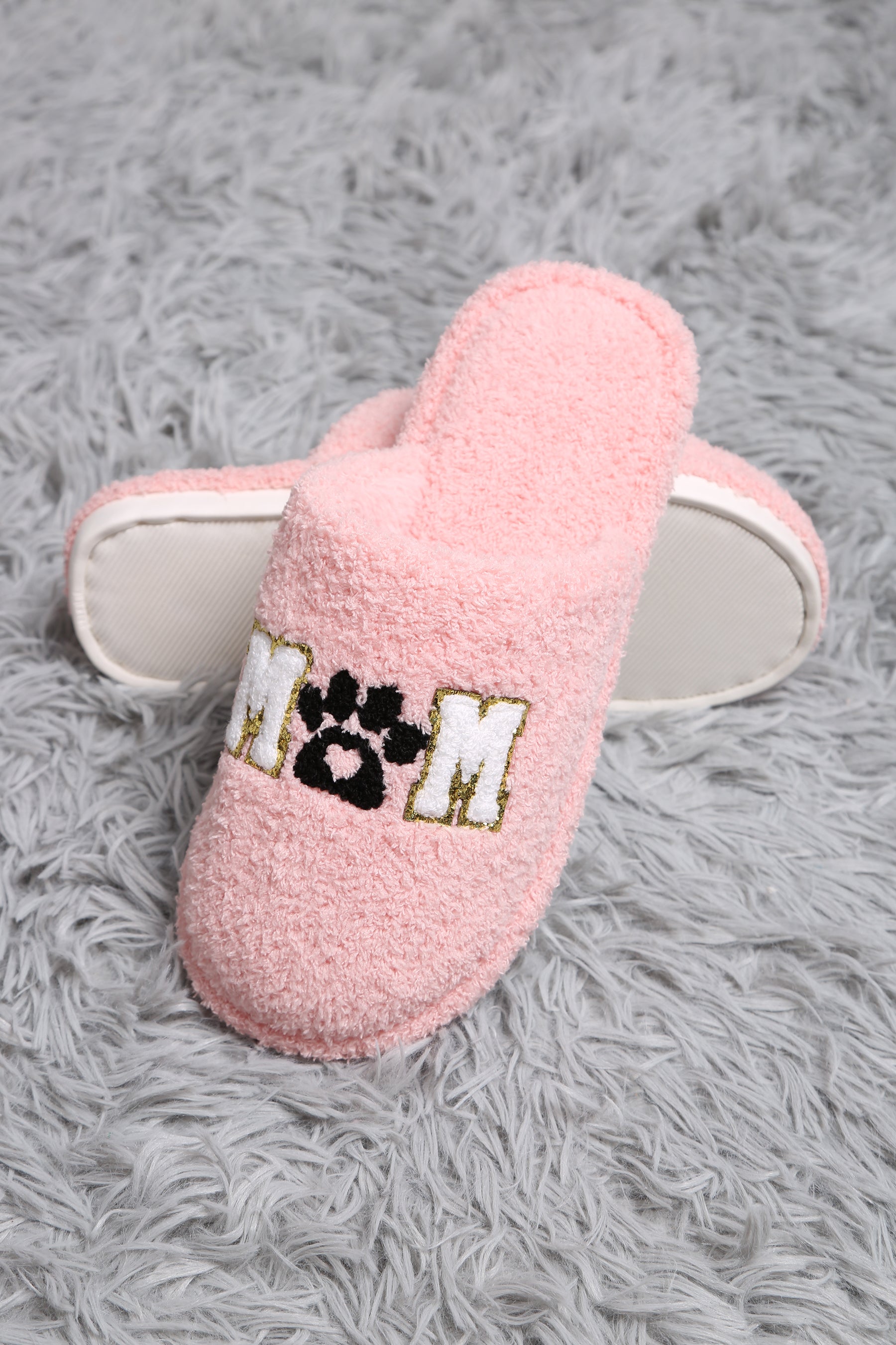 mySundaze Sequin Dog Mom Soft Microfiber Slippers