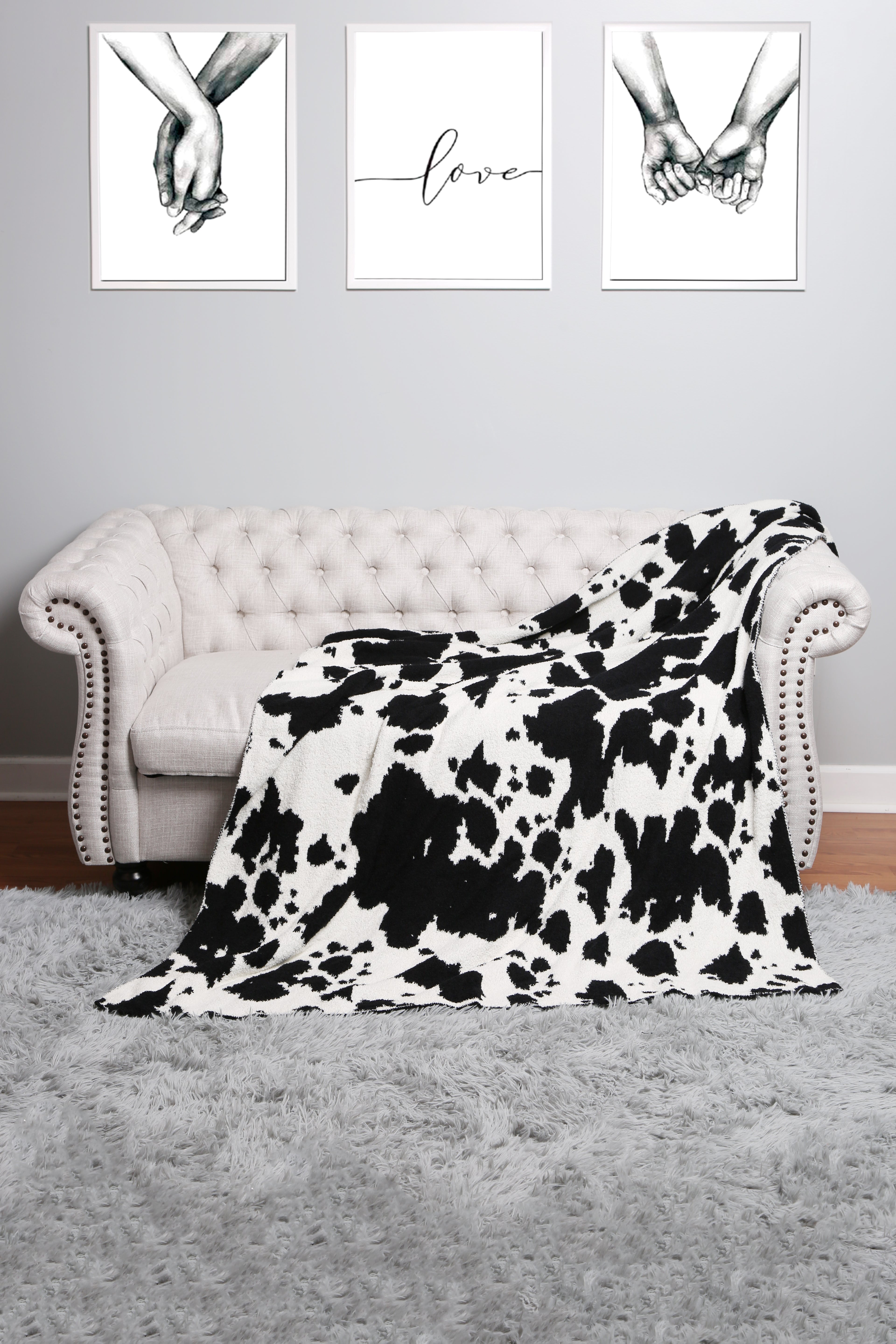 mySundaze Cow Print Throw Blanket Soft Microfiber 50x60