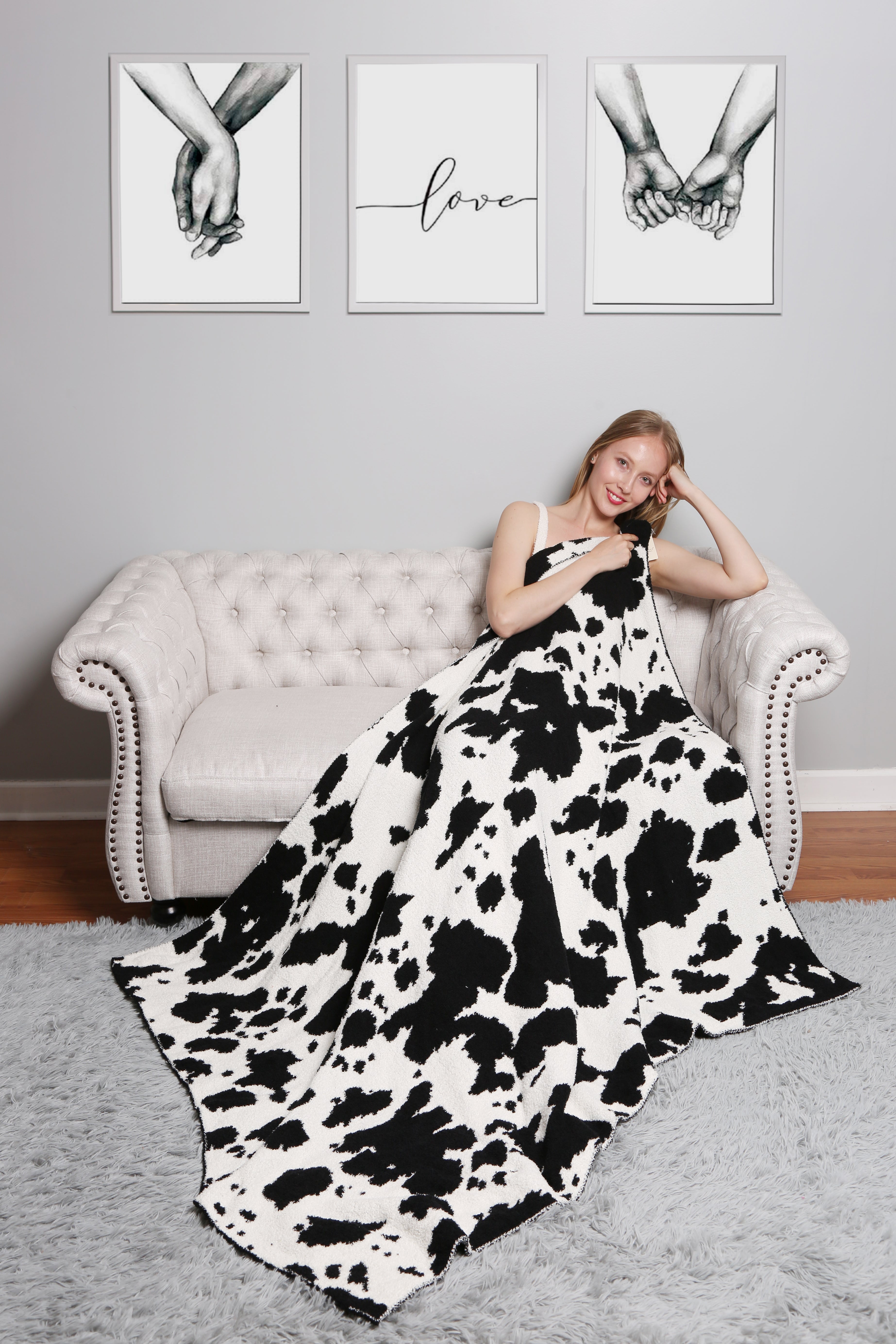 mySundaze Cow Print Throw Blanket Soft Microfiber 50x60