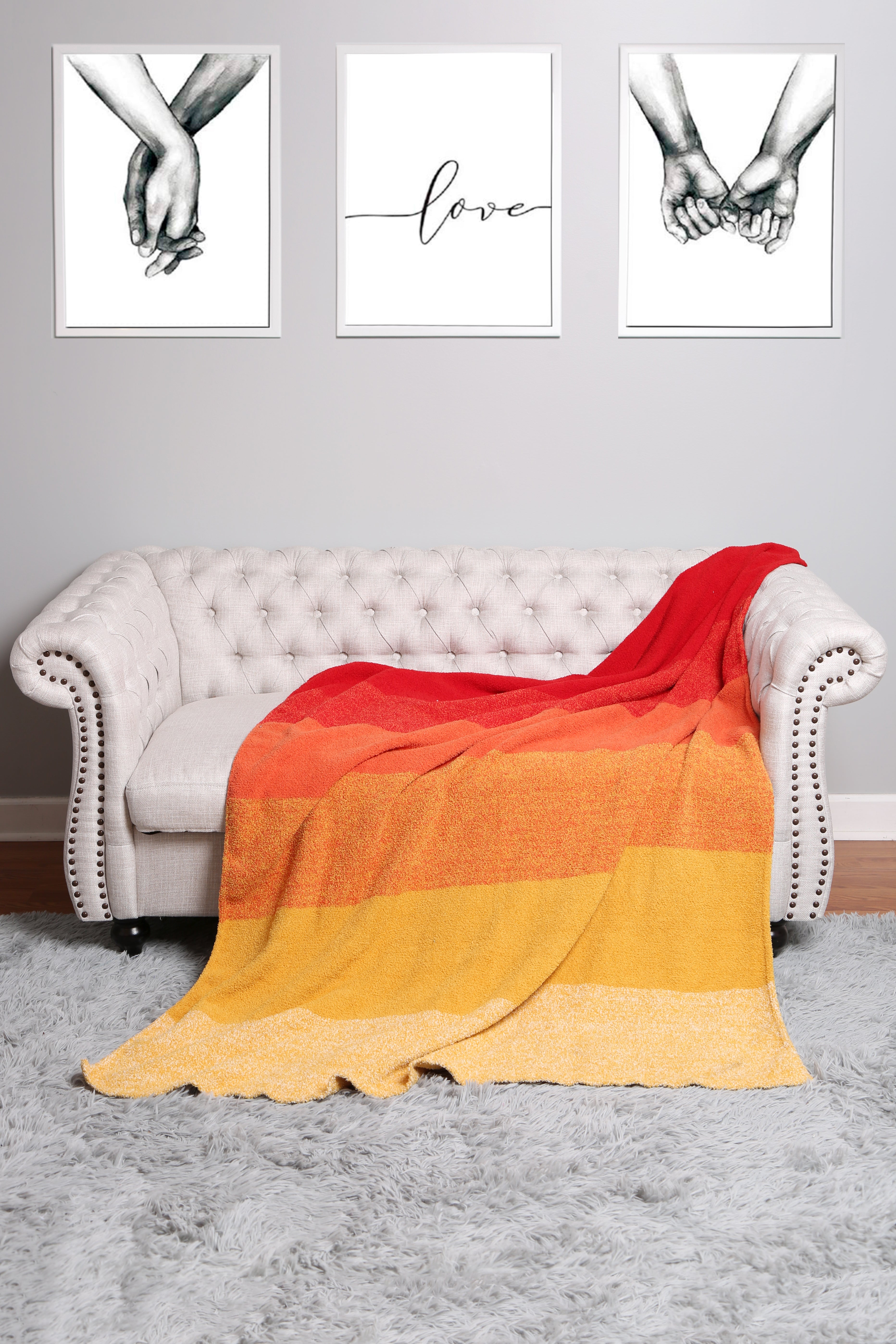 mySundaze Red Gradient Throw Blanket Soft Microfiber 50x60
