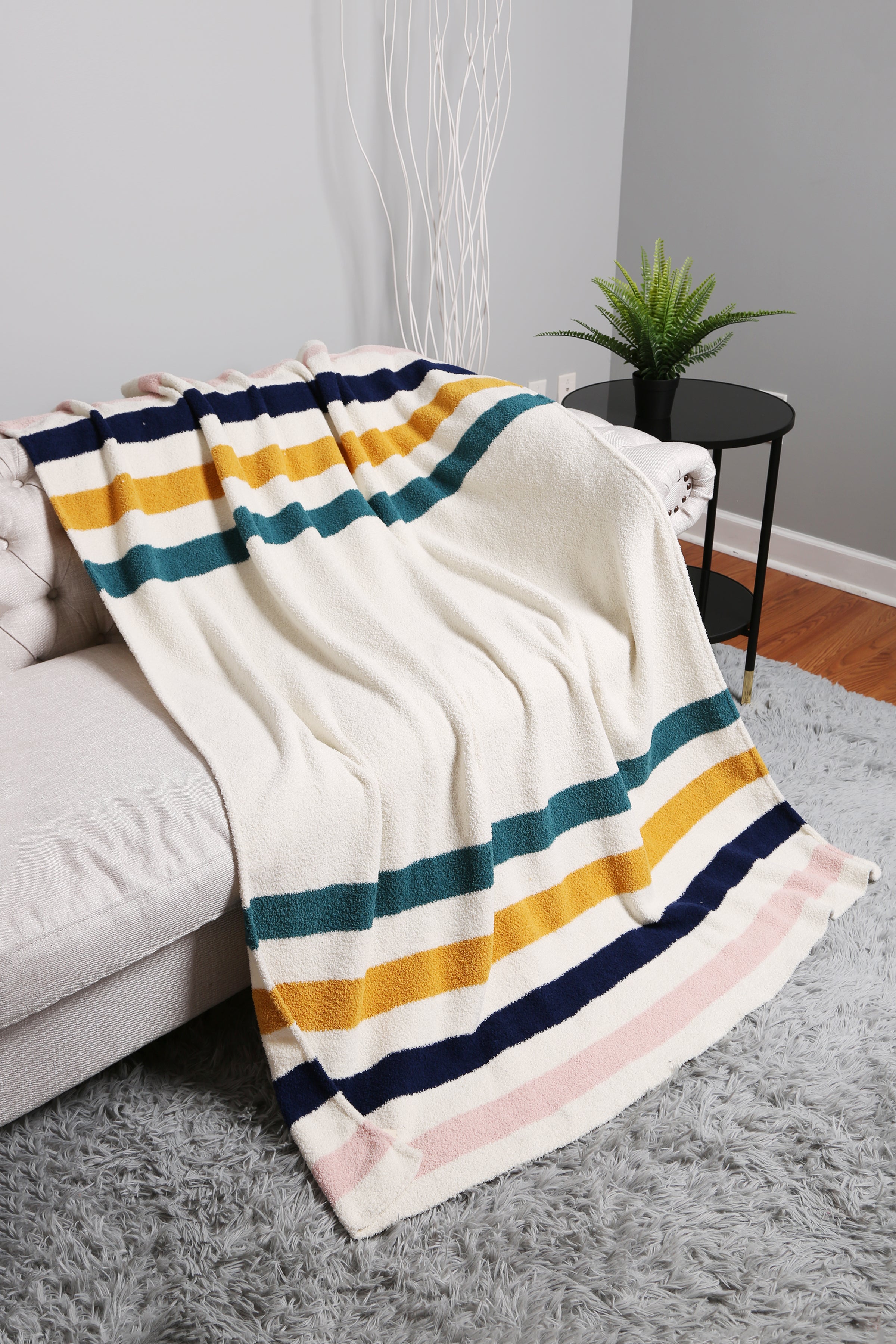 mySundaze Multi-Color Stripes Throw Blanket Soft Microfiber 50x60