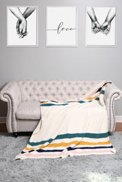 mySundaze Multi-Color Stripes Throw Blanket Soft Microfiber 50x60