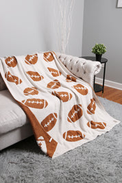 mySundaze Football Print Throw Blanket Soft Microfiber 50x60
