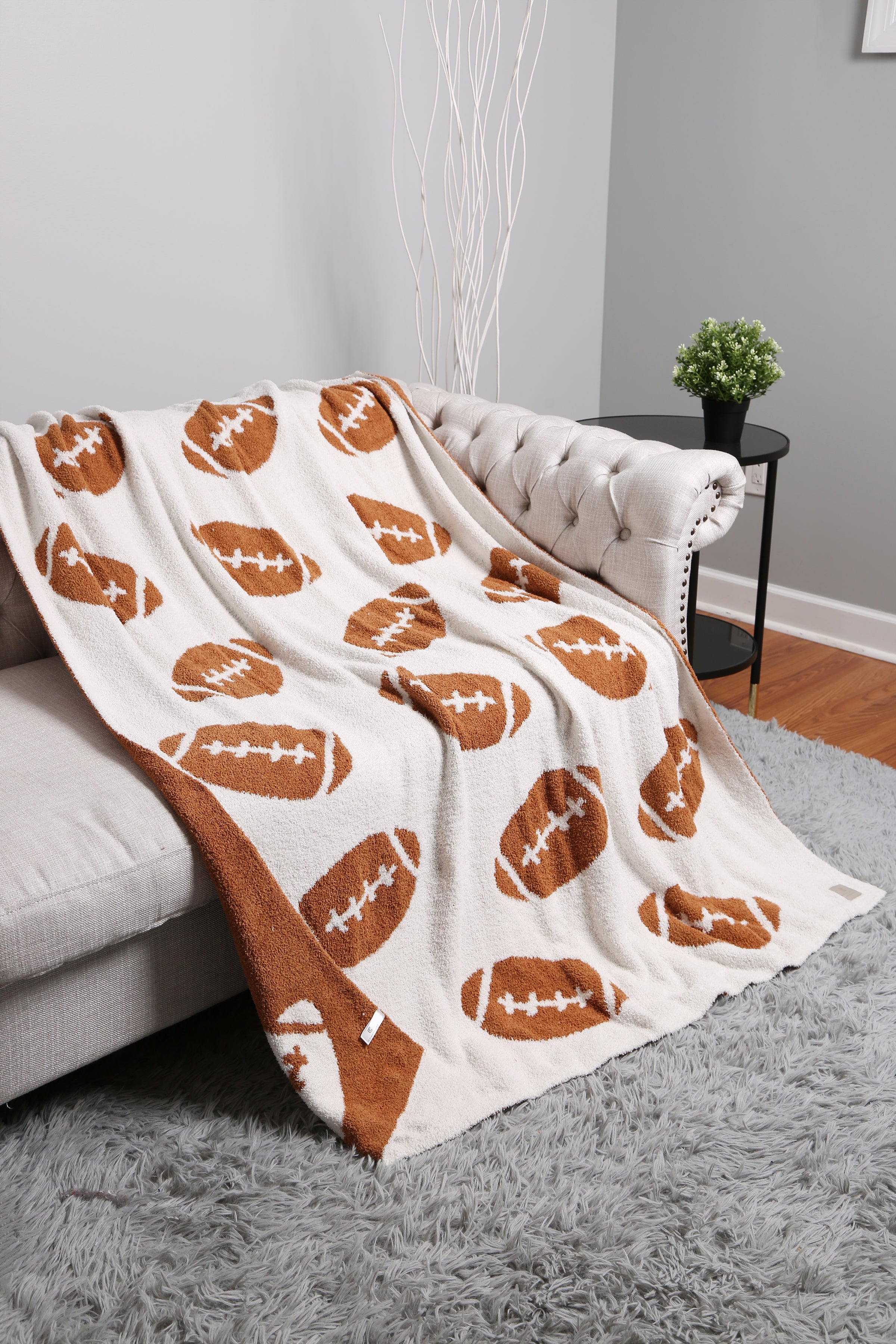 mySundaze Football Print Throw Blanket Soft Microfiber 50x60