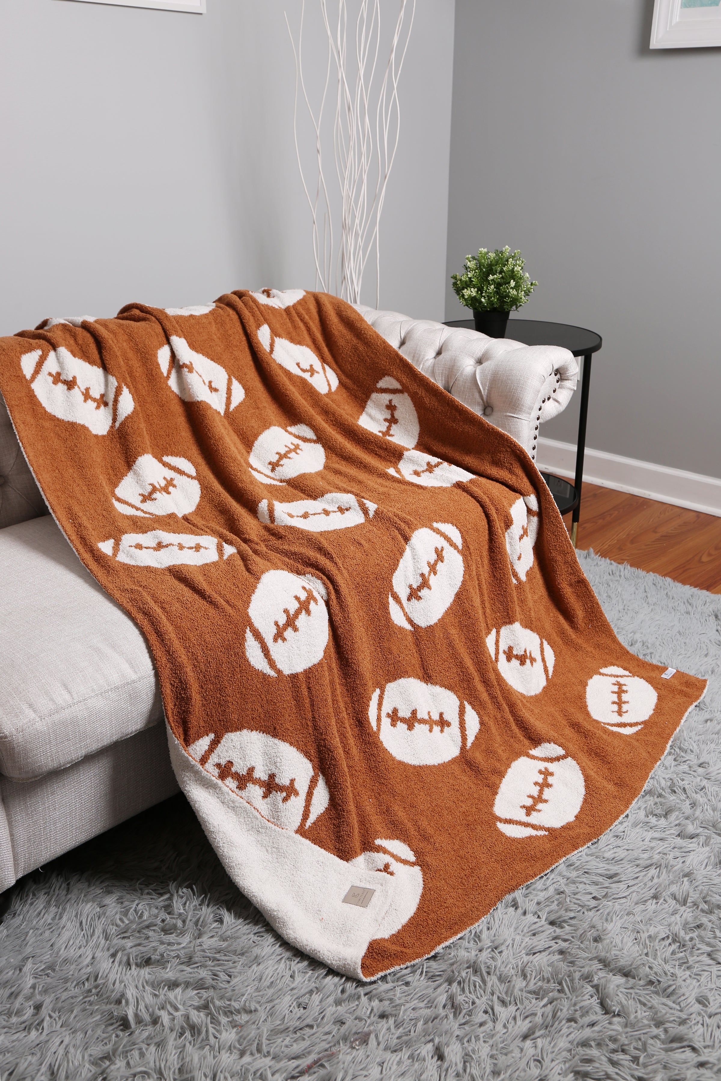 mySundaze Football Print Throw Blanket Soft Microfiber 50x60