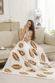mySundaze Football Print Throw Blanket Soft Microfiber 50x60