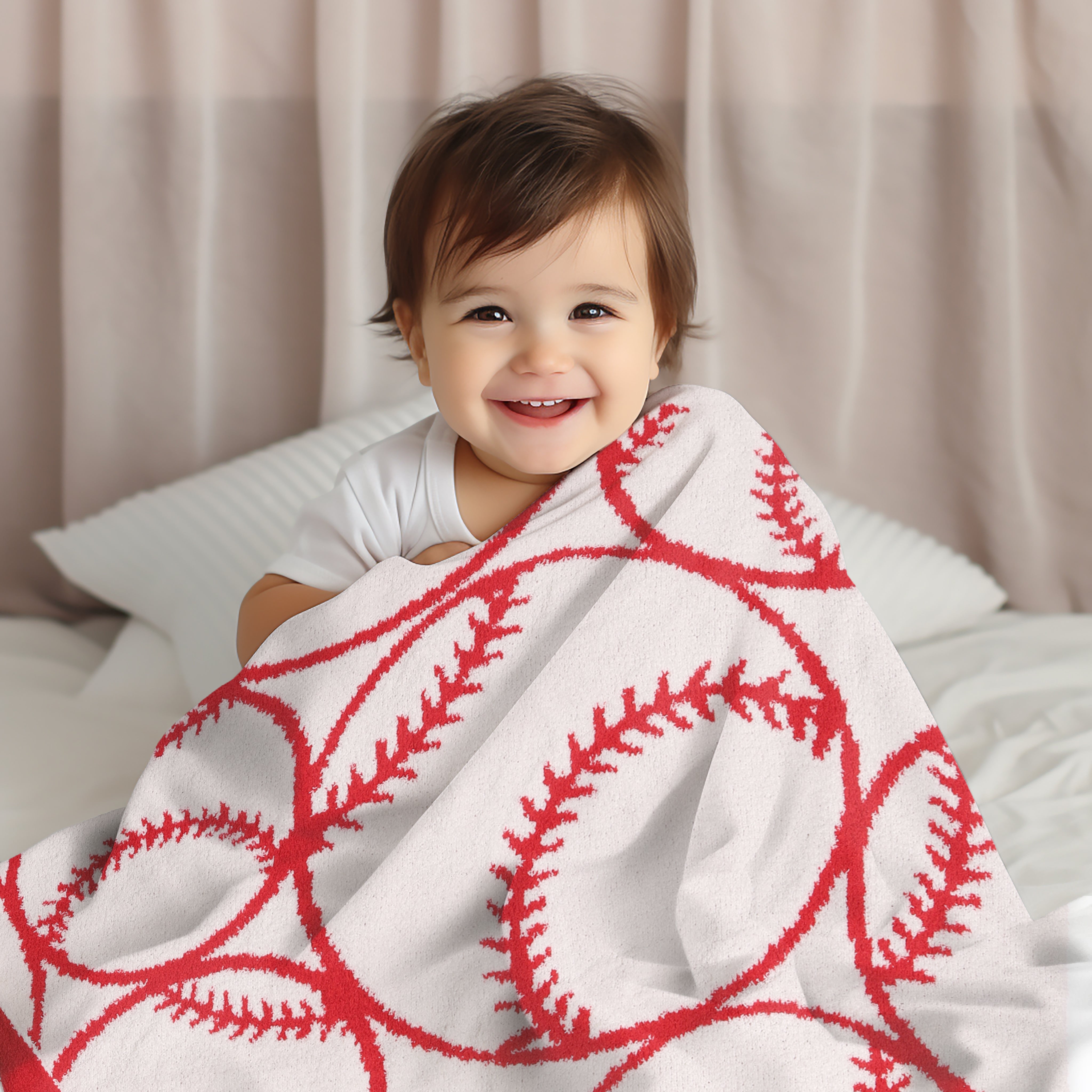 mySundaze Baseball Print Small Throw Blanket Soft Microfiber 29x35