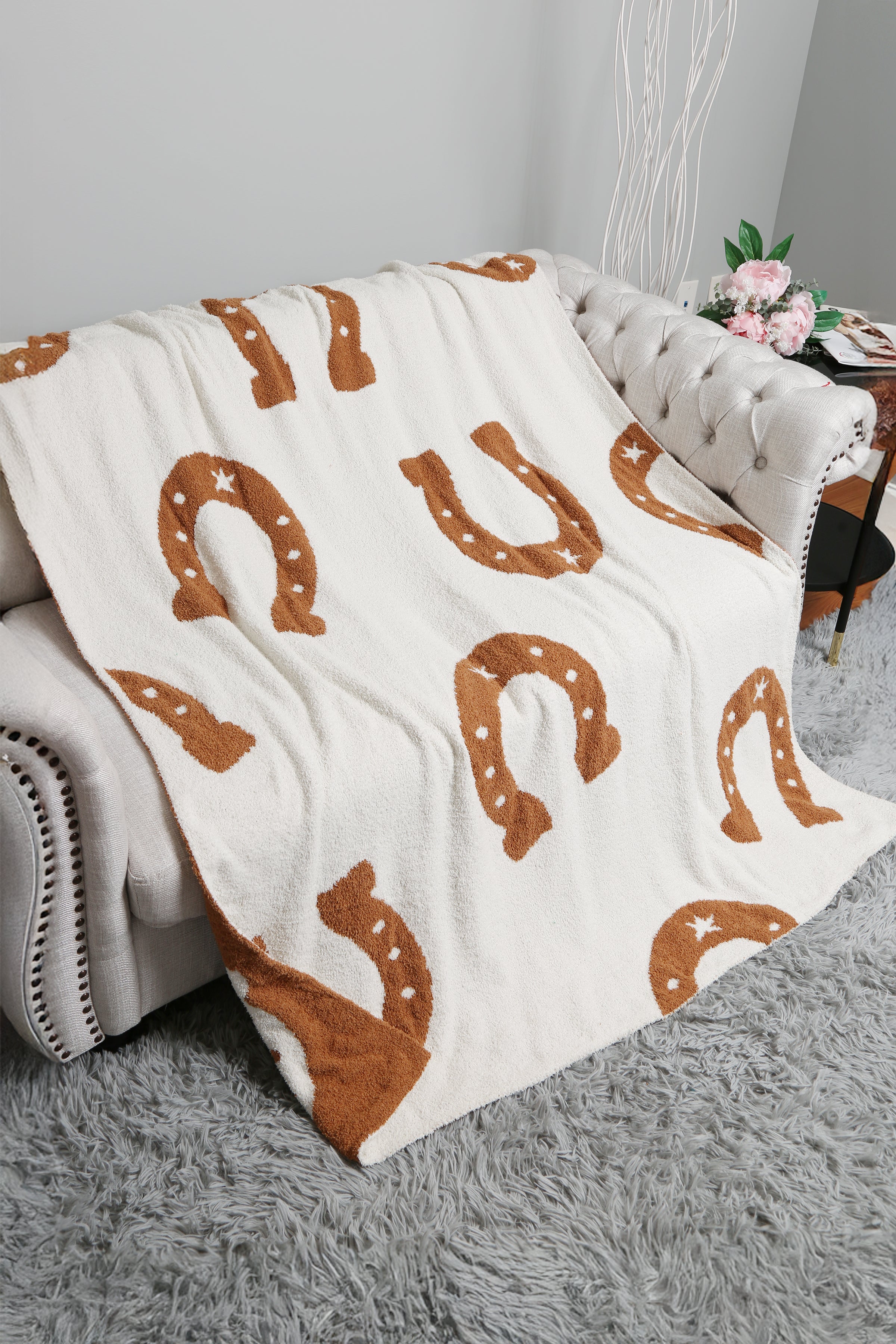 mySundaze Horseshoes Throw Blanket Soft Microfiber 50x60
