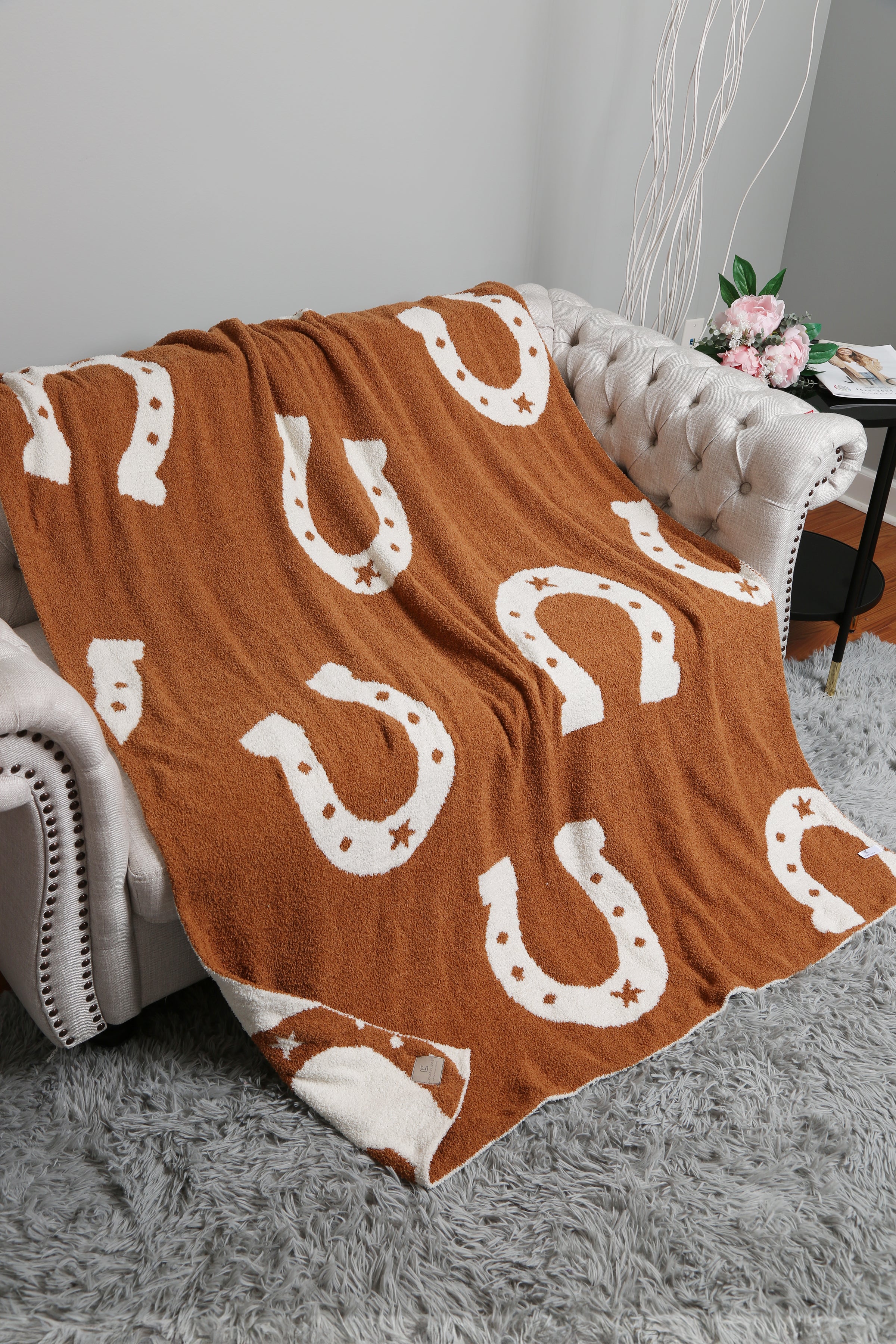 mySundaze Horseshoes Throw Blanket Soft Microfiber 50x60