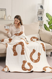 mySundaze Horseshoes Throw Blanket Soft Microfiber 50x60