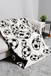 mySundaze Soccer Ball Print Throw Blanket Soft Microfiber 50x60