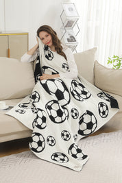 mySundaze Soccer Ball Print Throw Blanket Soft Microfiber 50x60