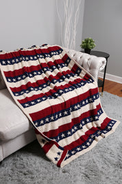 mySundaze American Flag Throw Blanket Soft Microfiber USA Flag Print 50x60