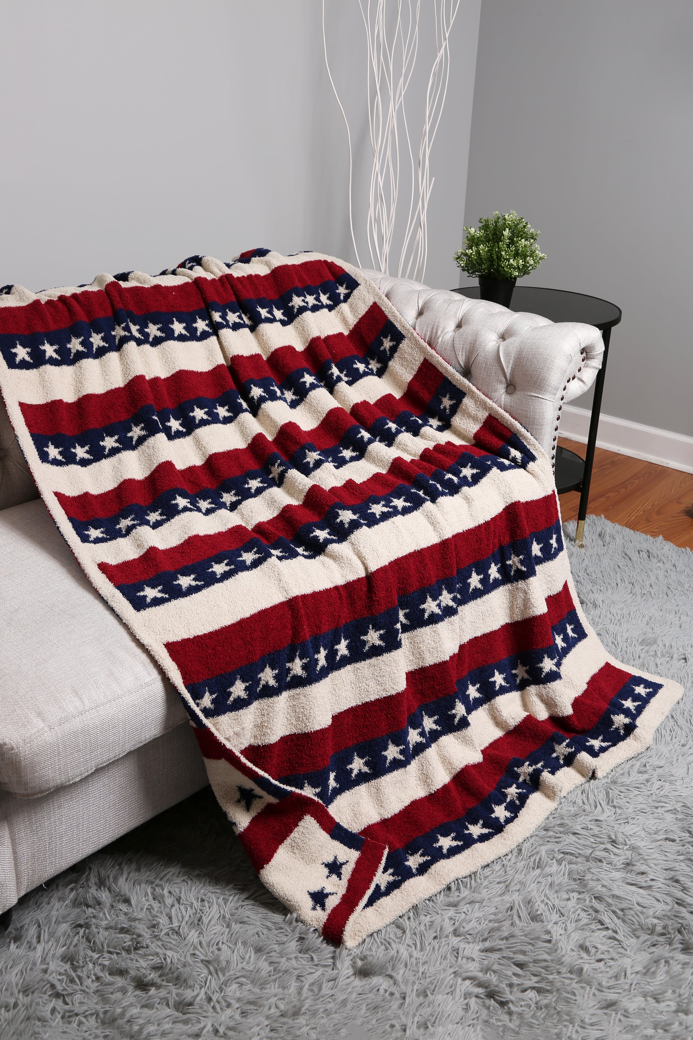 mySundaze American Flag Throw Blanket Soft Microfiber USA Flag Print 50x60