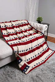 mySundaze American Flag Throw Blanket Soft Microfiber USA Flag Print 50x60