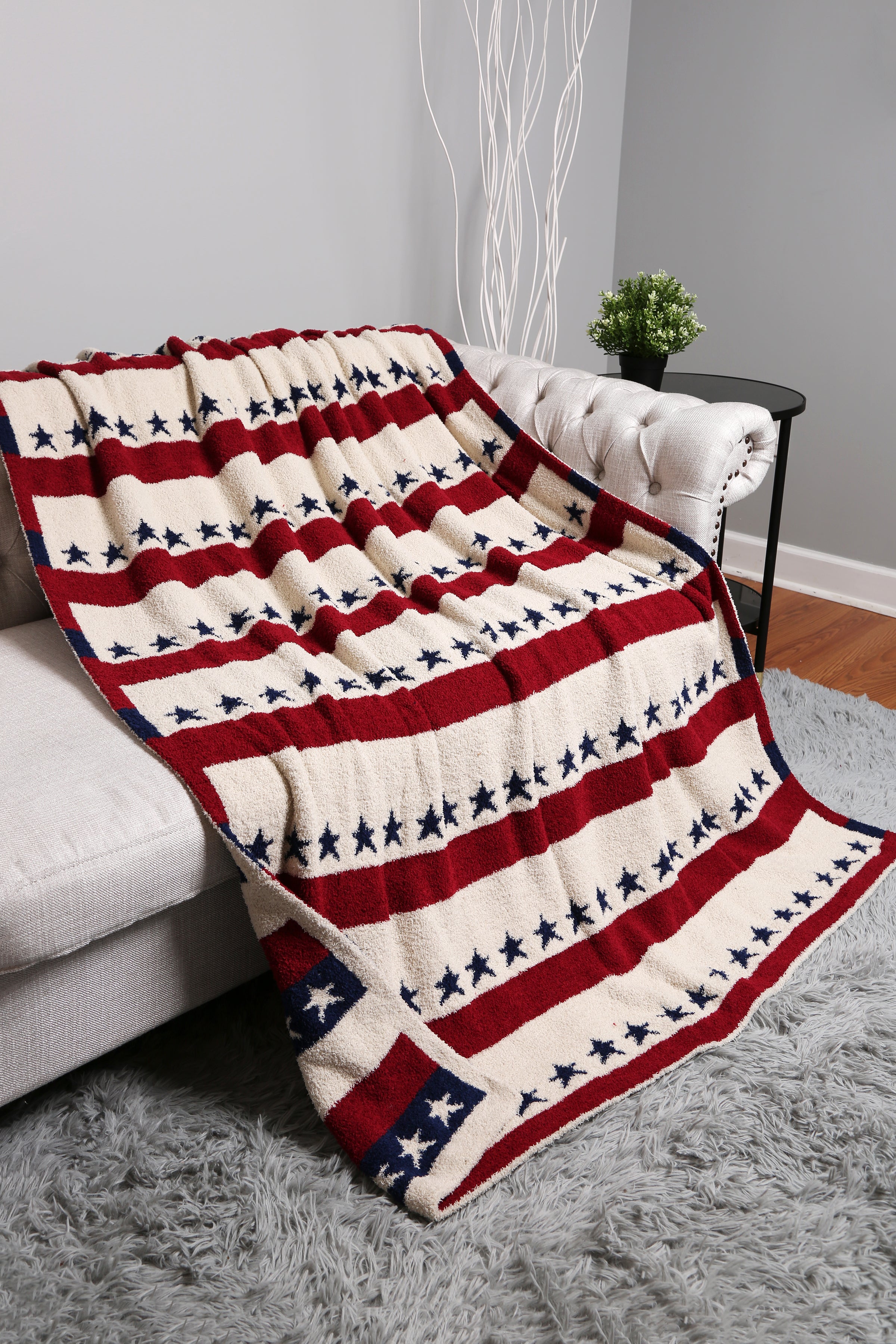 mySundaze American Flag Throw Blanket Soft Microfiber USA Flag Print 50x60