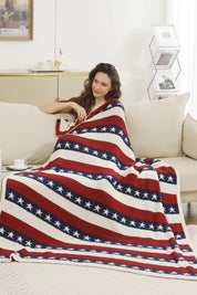mySundaze American Flag Throw Blanket Soft Microfiber USA Flag Print 50x60