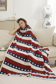 mySundaze American Flag Throw Blanket Soft Microfiber USA Flag Print 50x60