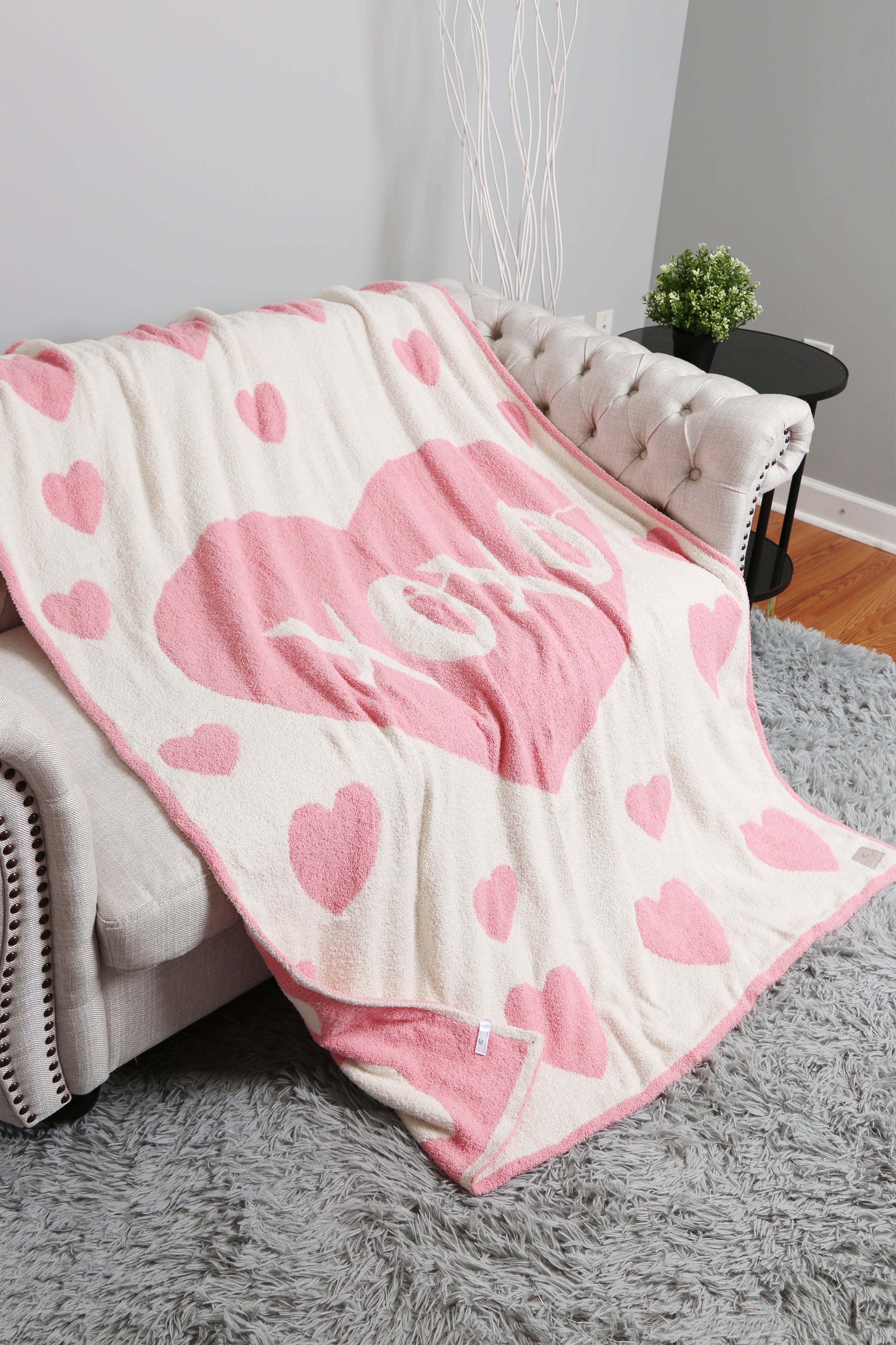 mySundaze Heart with XOXO Throw Blanket Soft Microfiber 50x60