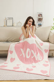 mySundaze Heart with XOXO Throw Blanket Soft Microfiber 50x60