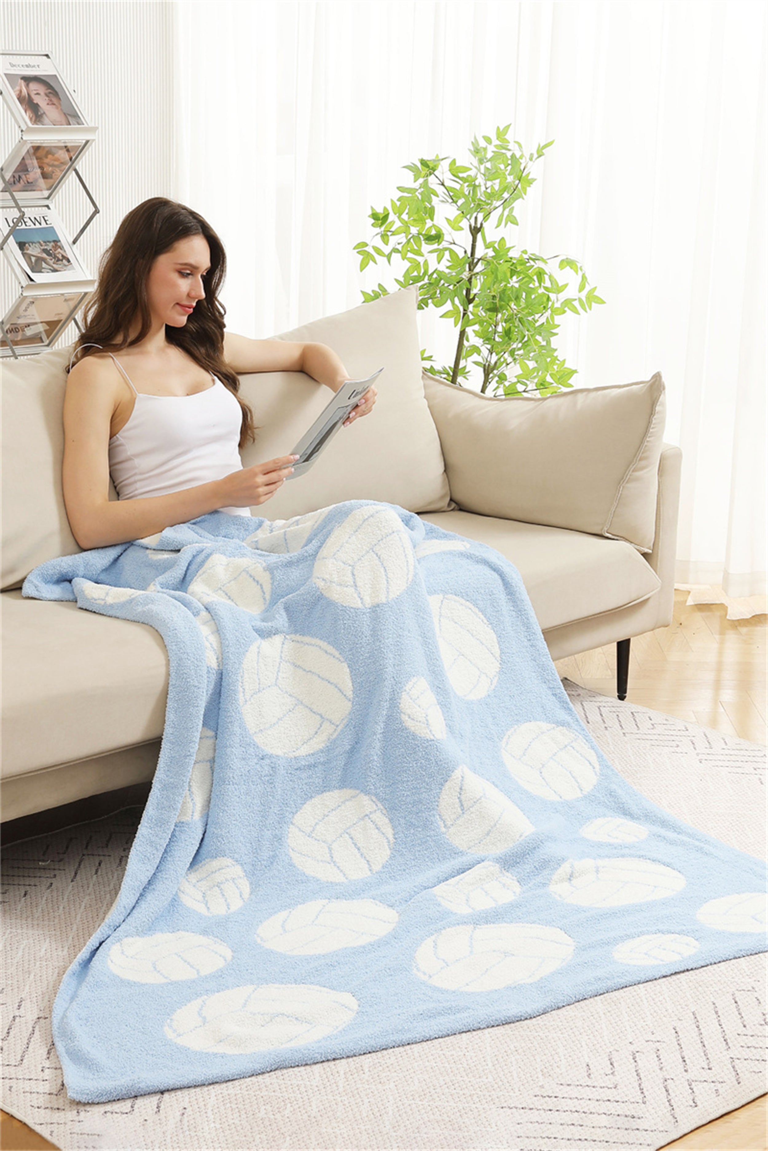 mySundaze Volleyball Throw Blanket Soft Microfiber 50x60