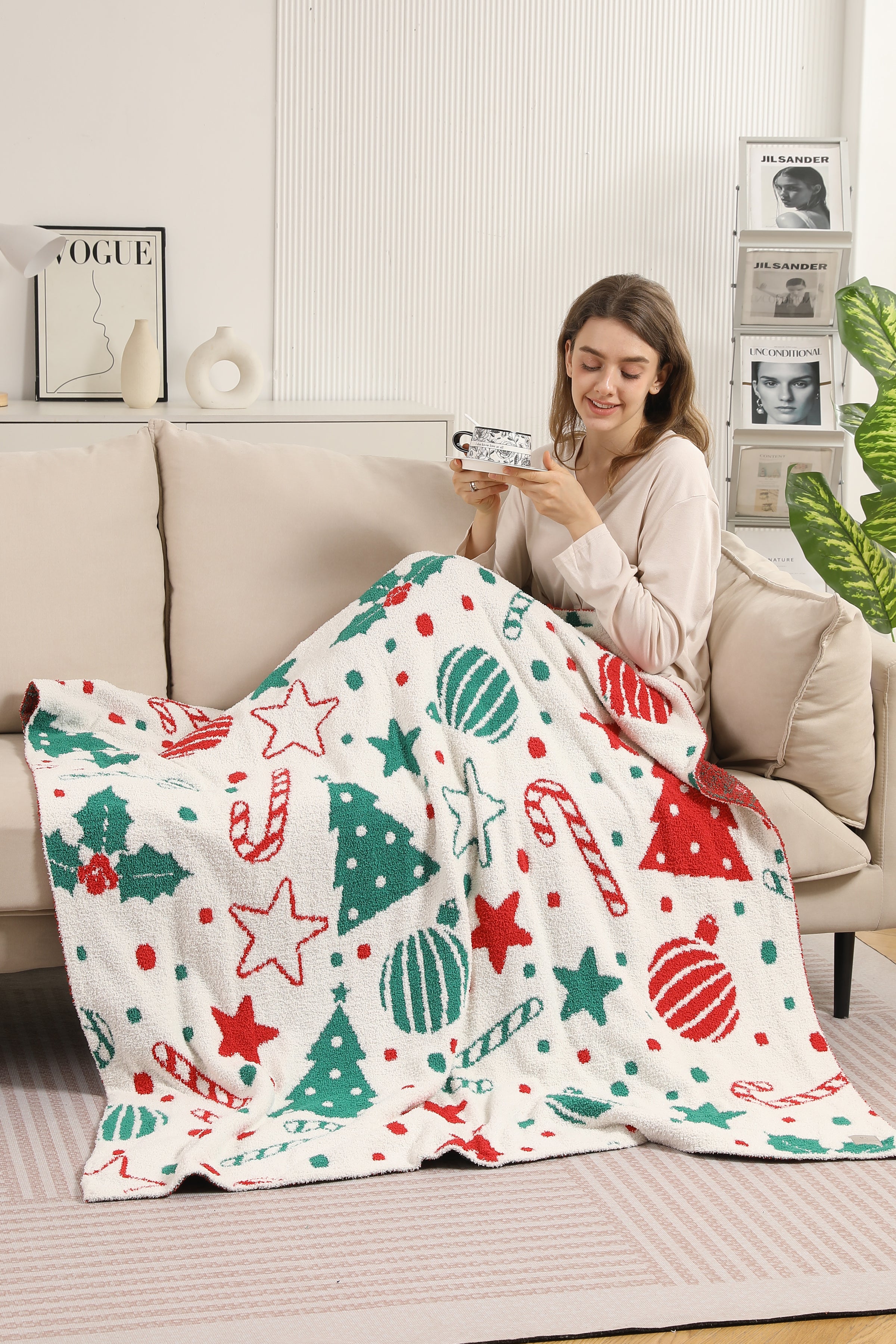 mySundaze Christmas Theme Throw Blanket Soft Microfiber 50x60