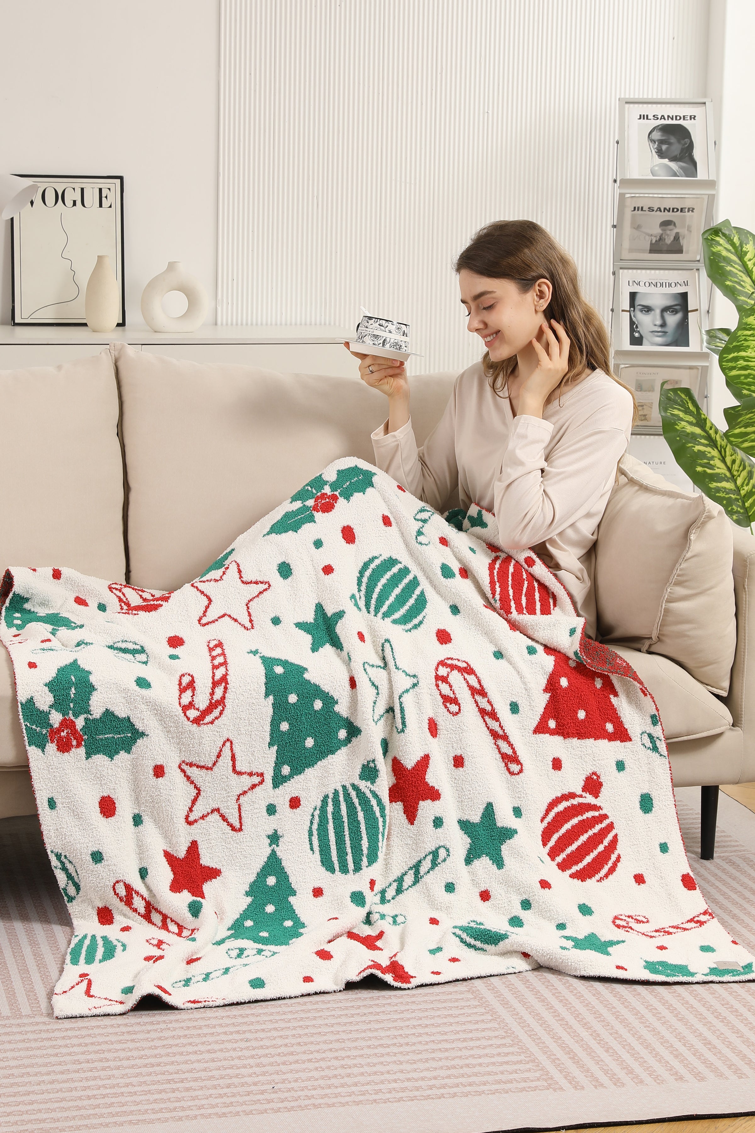 mySundaze Christmas Theme Throw Blanket Soft Microfiber 50x60