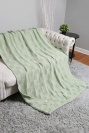 mySundaze Solid Knitted Pattern Throw Blanket Soft Textured 50x60