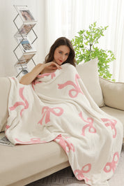 mySundaze Pink Ribbons Throw Blanket Soft Microfiber 50x60