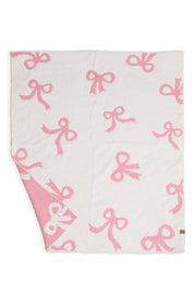 mySundaze Pink Ribbon Print Small Throw Blanket Soft Microfiber 29x35