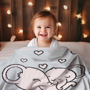 mySundaze Elephant Mom and Baby Print Small Throw Blanket 29x35