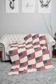 mySundaze American Flag Print Throw Blanket Soft Microfiber 50x60