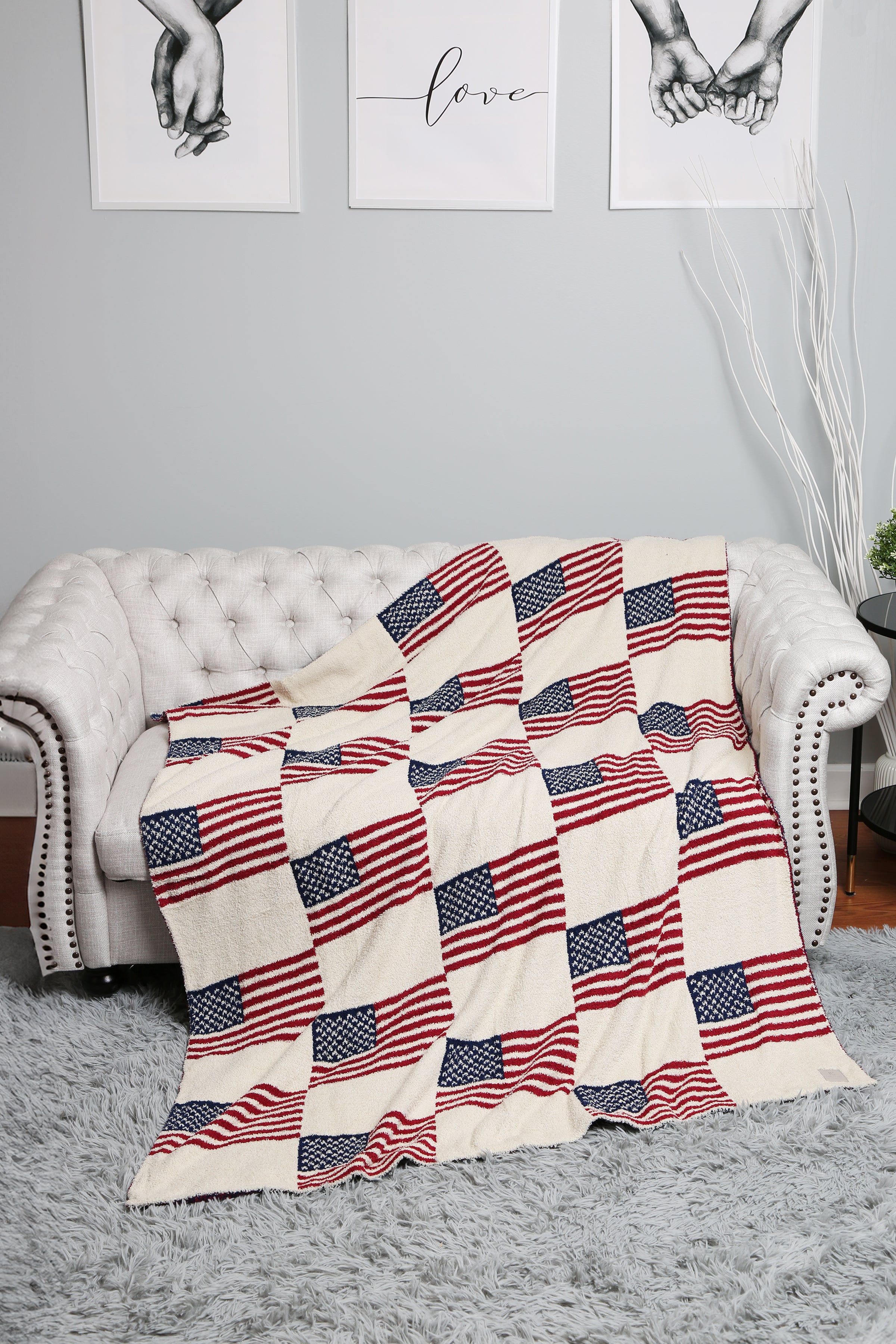 mySundaze American Flag Print Throw Blanket Soft Microfiber 50x60