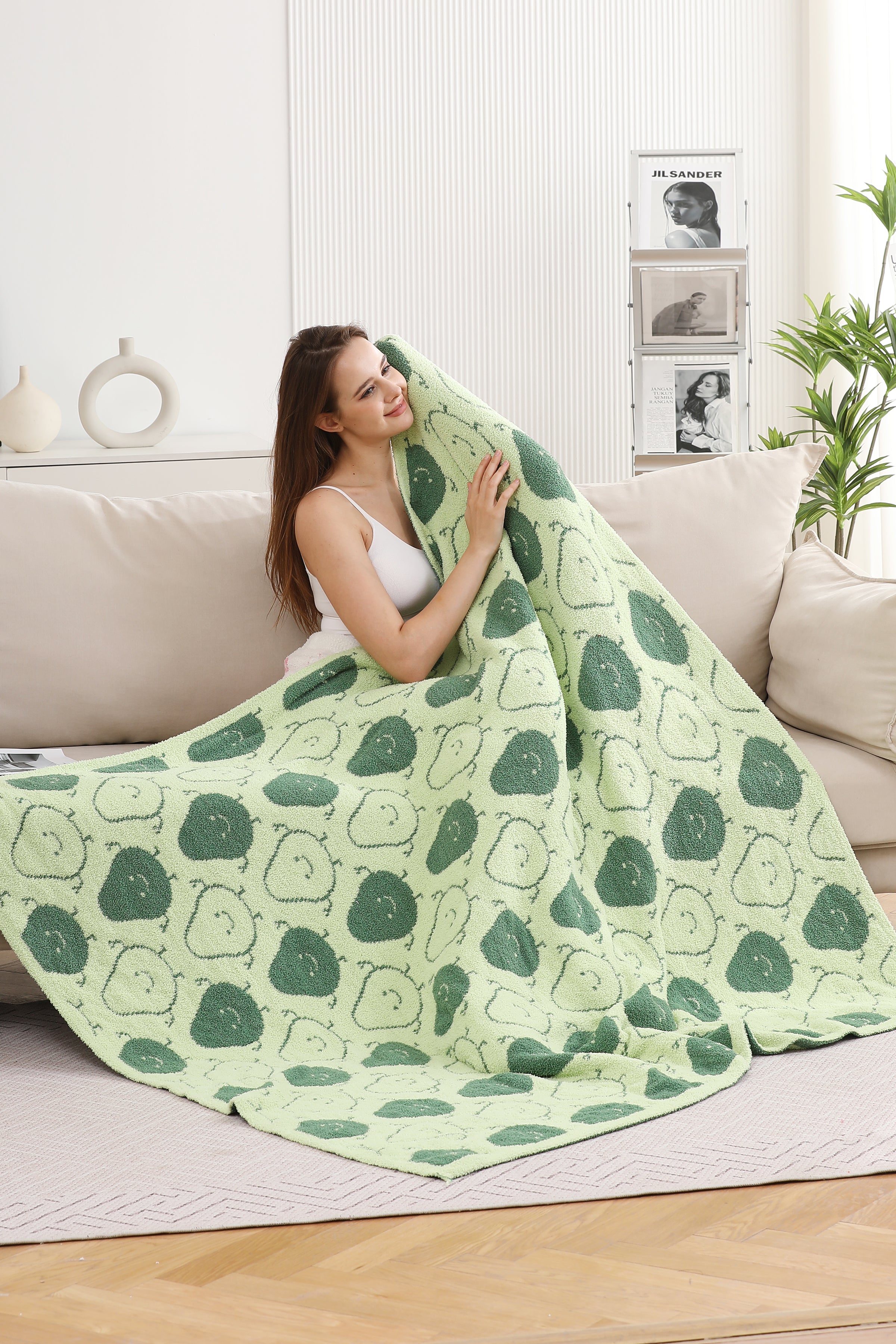 mySundaze Avocado Print Throw Blanket Soft Microfiber 50x60