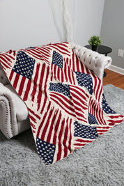 mySundaze American Flag Throw Blanket Soft Microfiber USA Flag Print 50x60
