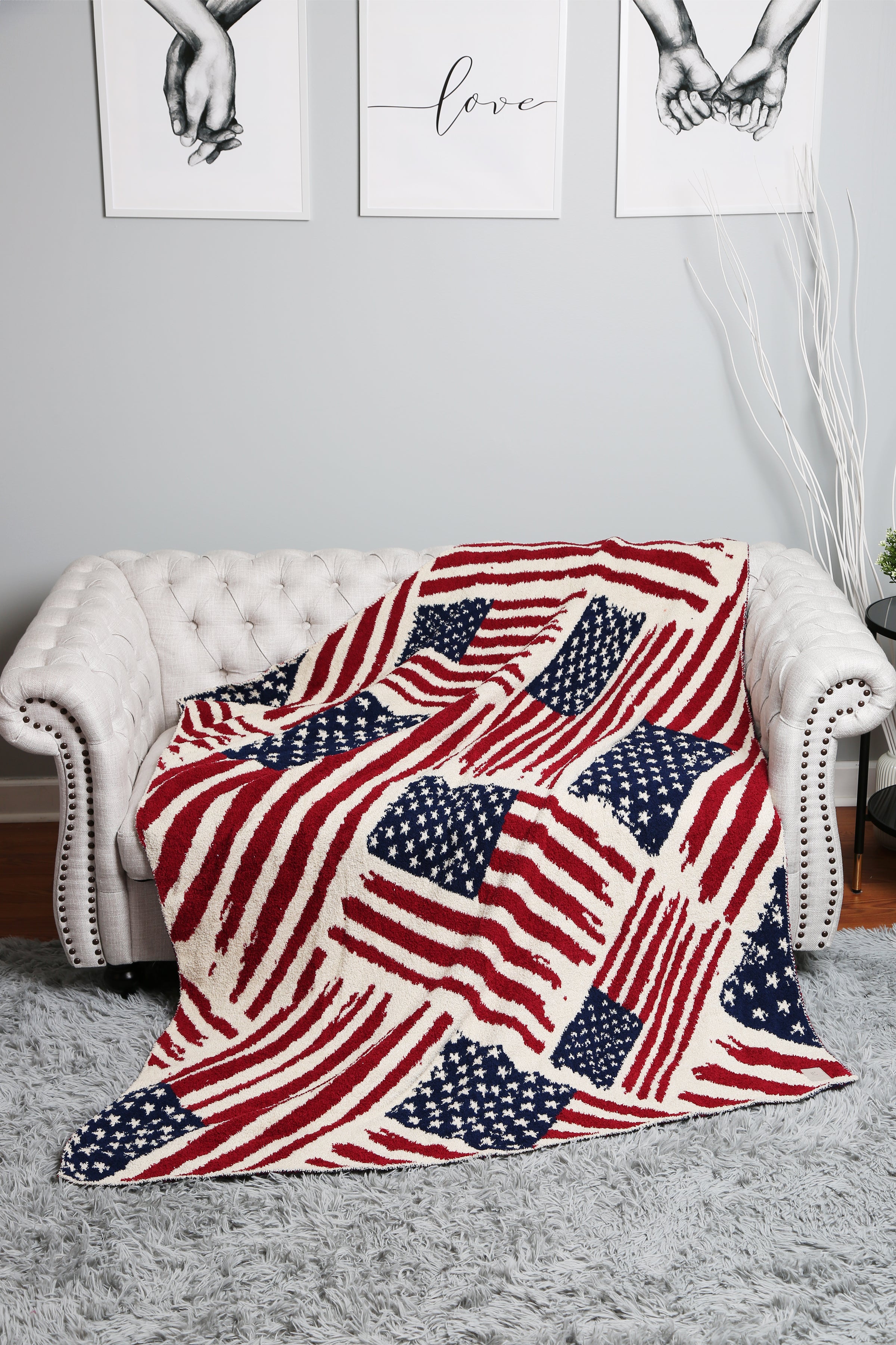 mySundaze American Flag Throw Blanket Soft Microfiber USA Flag Print 50x60