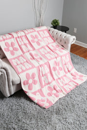 mySundaze Mama Flower Checkered Throw Blanket Soft Microfiber 50x60