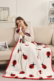 mySundaze Ladybugs Throw Blanket Soft Microfiber 50x60