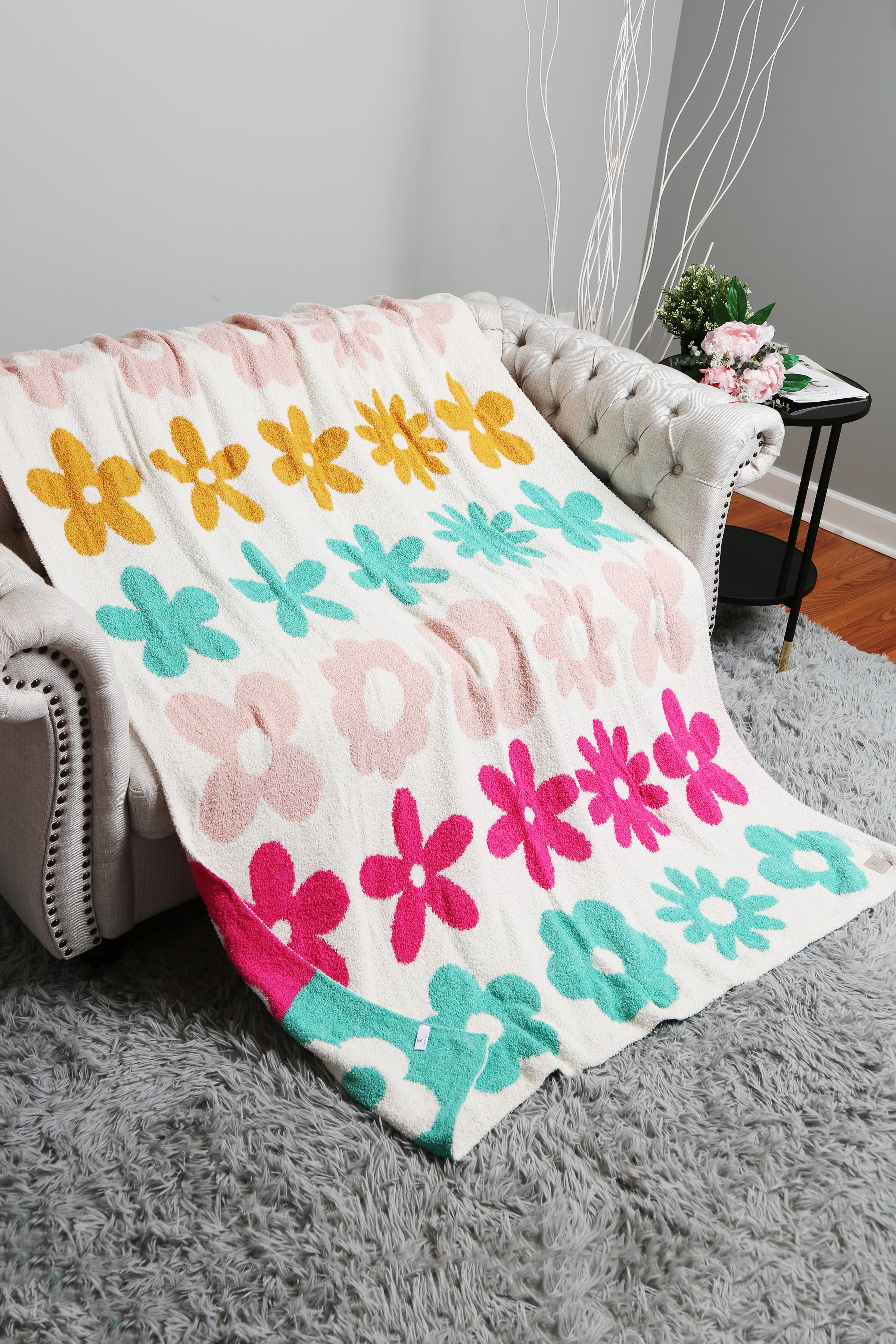mySundaze Flower Throw Blanket Soft Microfiber 50x60