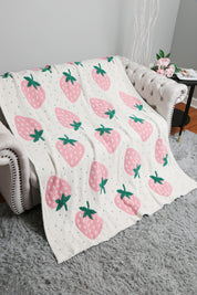 mySundaze Strawberry Throw Blanket Soft Microfiber 50x60