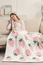 mySundaze Strawberry Throw Blanket Soft Microfiber 50x60