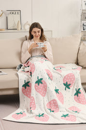 mySundaze Strawberry Throw Blanket Soft Microfiber 50x60