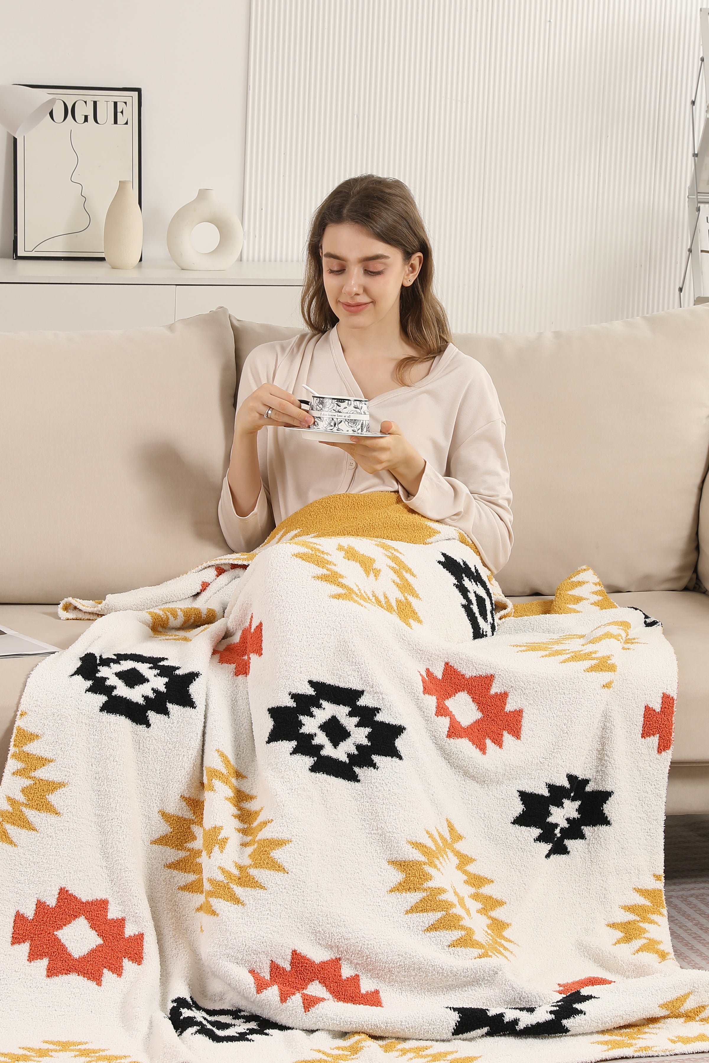 mySundaze Tribal Print Throw Blanket Soft Microfiber 50x60