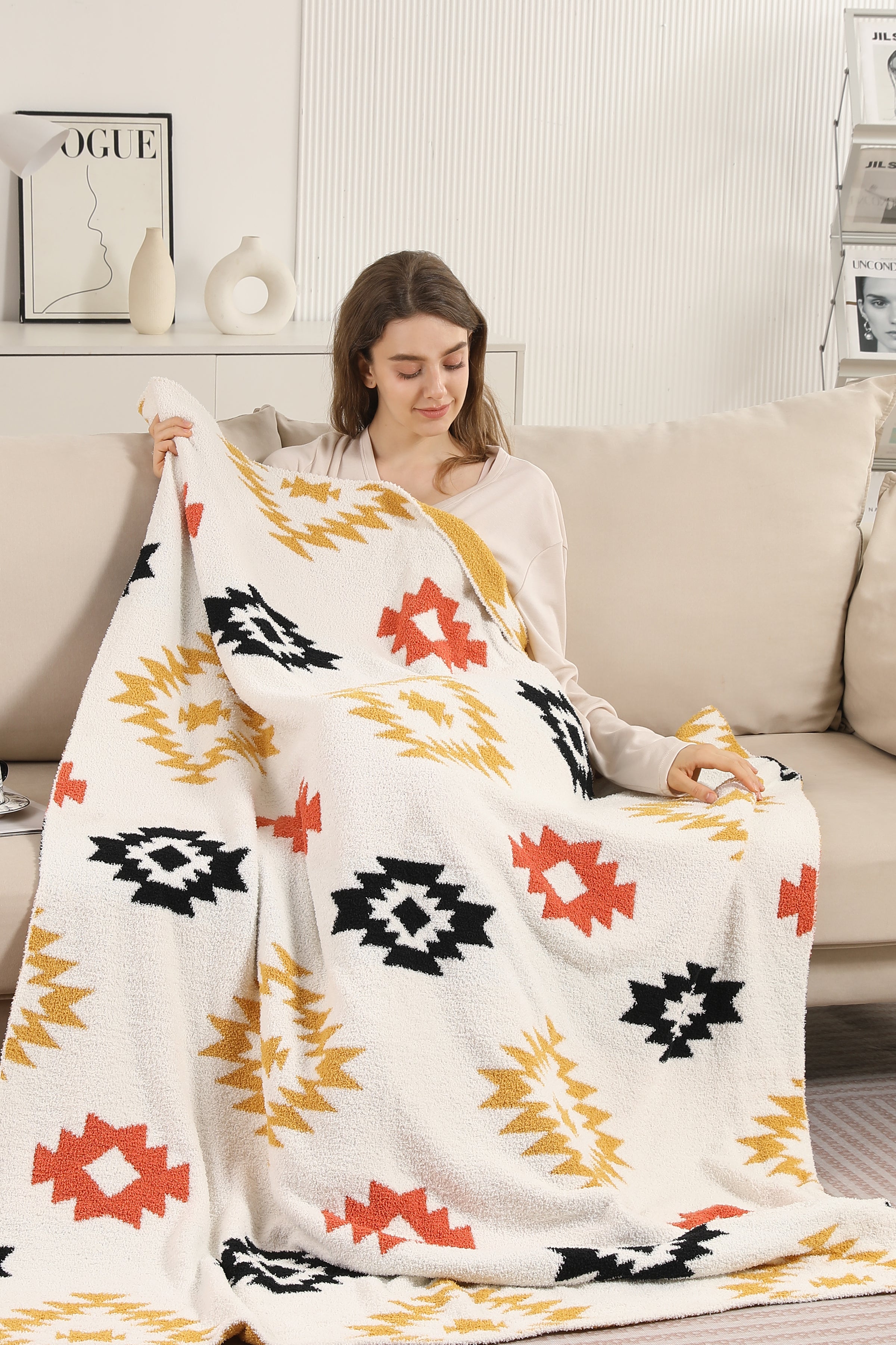 mySundaze Tribal Print Throw Blanket Soft Microfiber 50x60