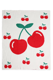mySundaze Big Red Cherry Throw Blanket Soft Microfiber 50x60
