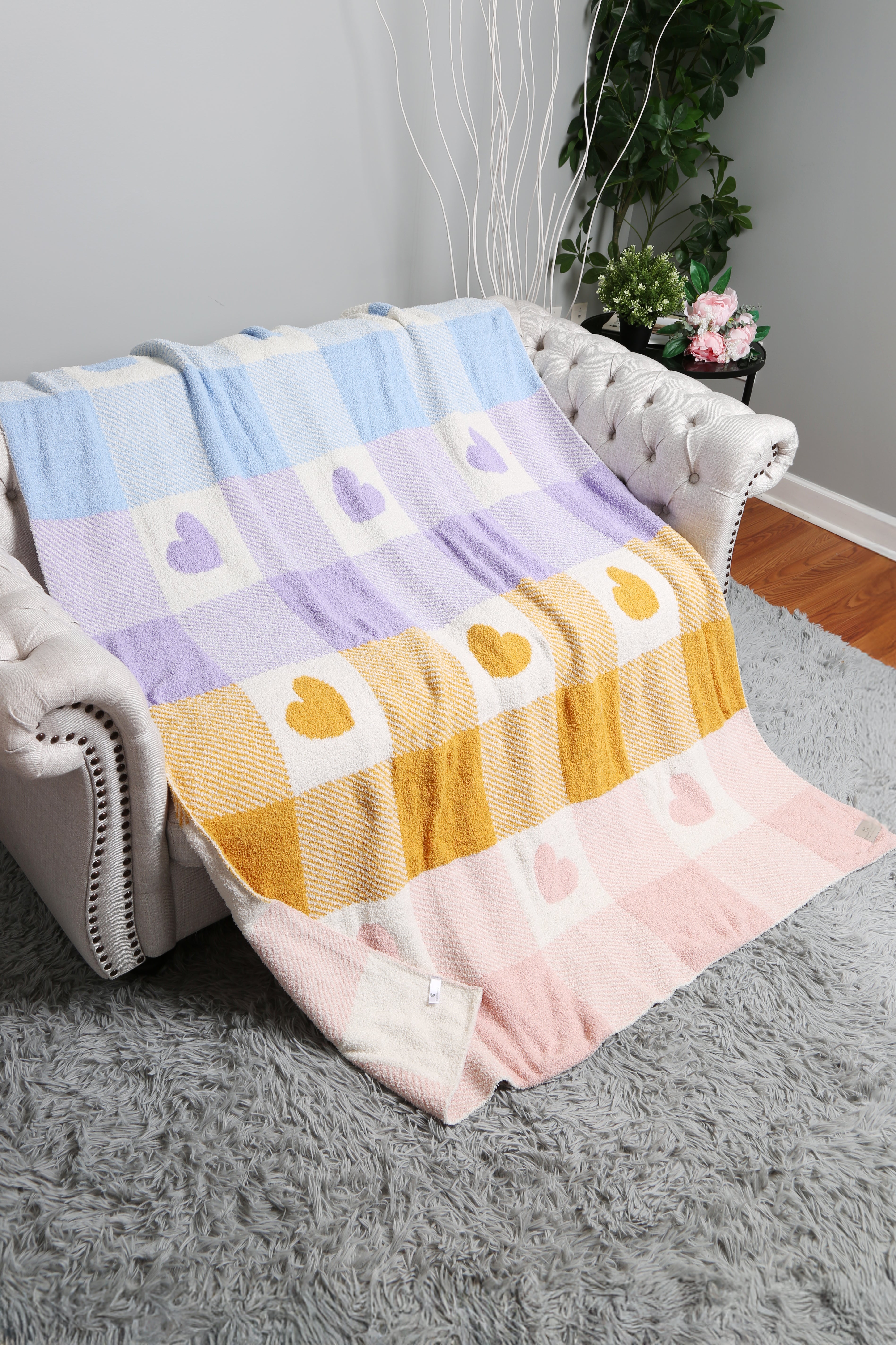 mySundaze Multi Color Hearts Throw Blanket Soft Microfiber 50x60