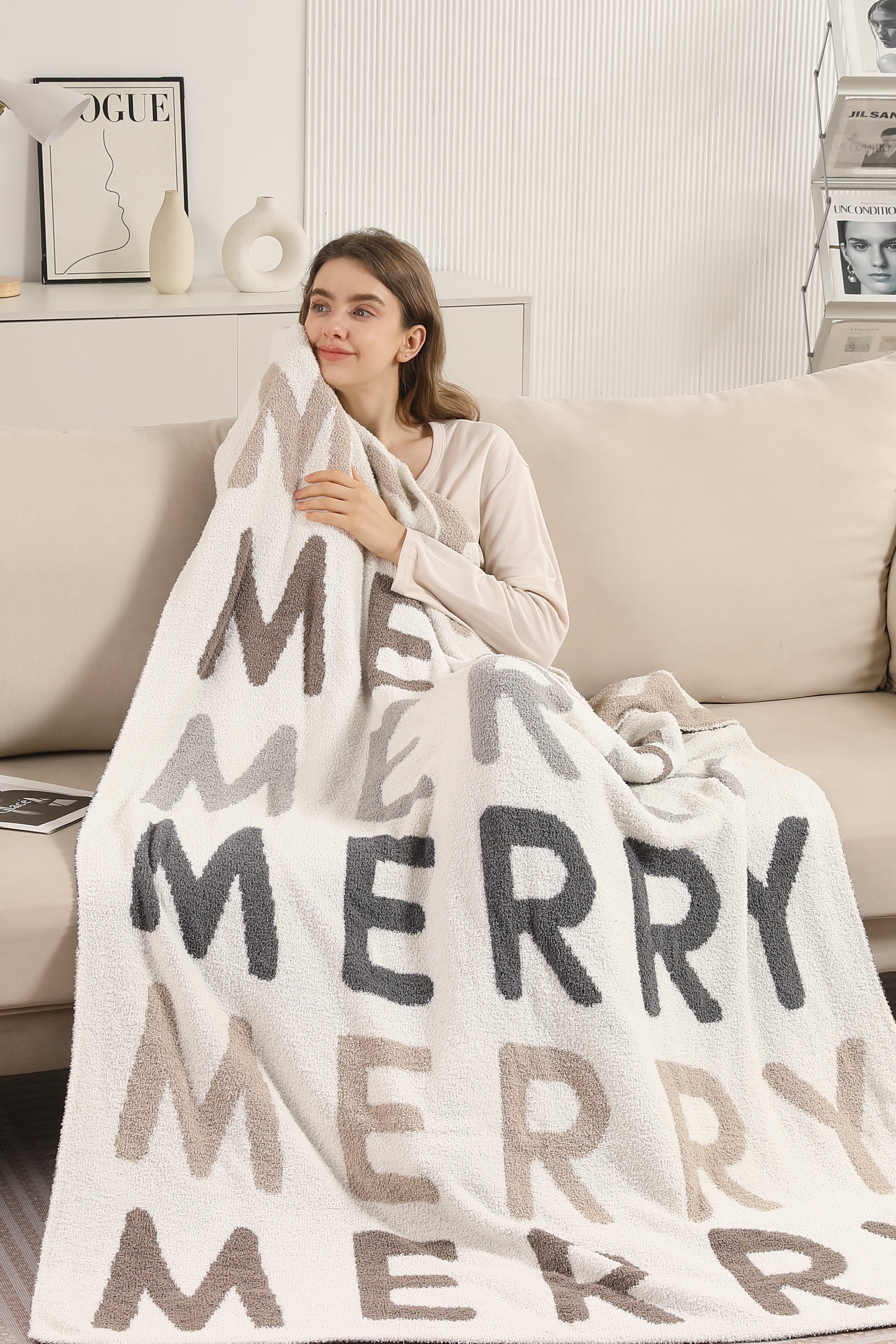 mySundaze Christmas Merry Throw Blanket Microfiber 50x60