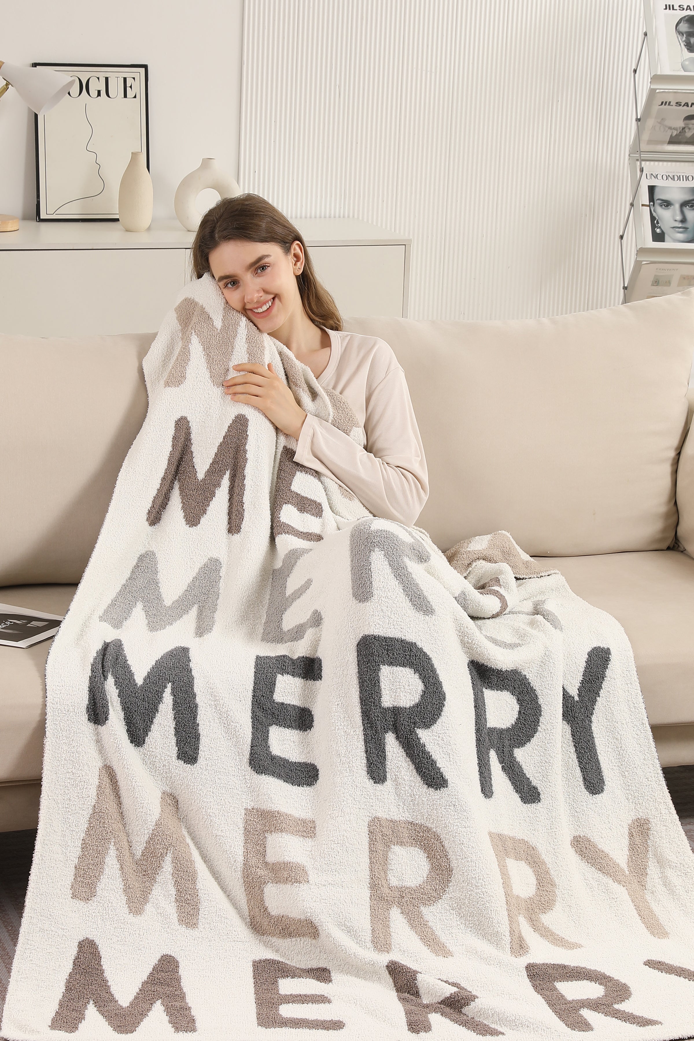 mySundaze Christmas Merry Throw Blanket Microfiber 50x60