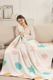 mySundaze Sea Shells Throw Blanket Soft Microfiber 50x60