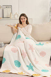mySundaze Sea Shells Throw Blanket Soft Microfiber 50x60